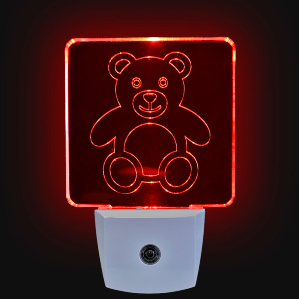 Red LED Night Light [Package of 2] - BioRhythm Safe(TM) - Teddy