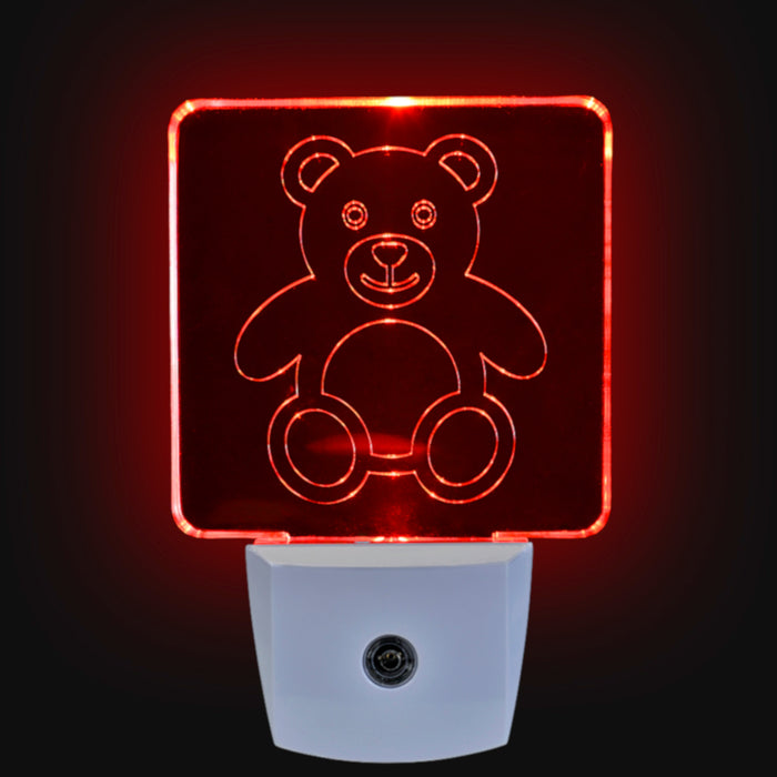 Red LED Night Light [Package of 2] - Teddy